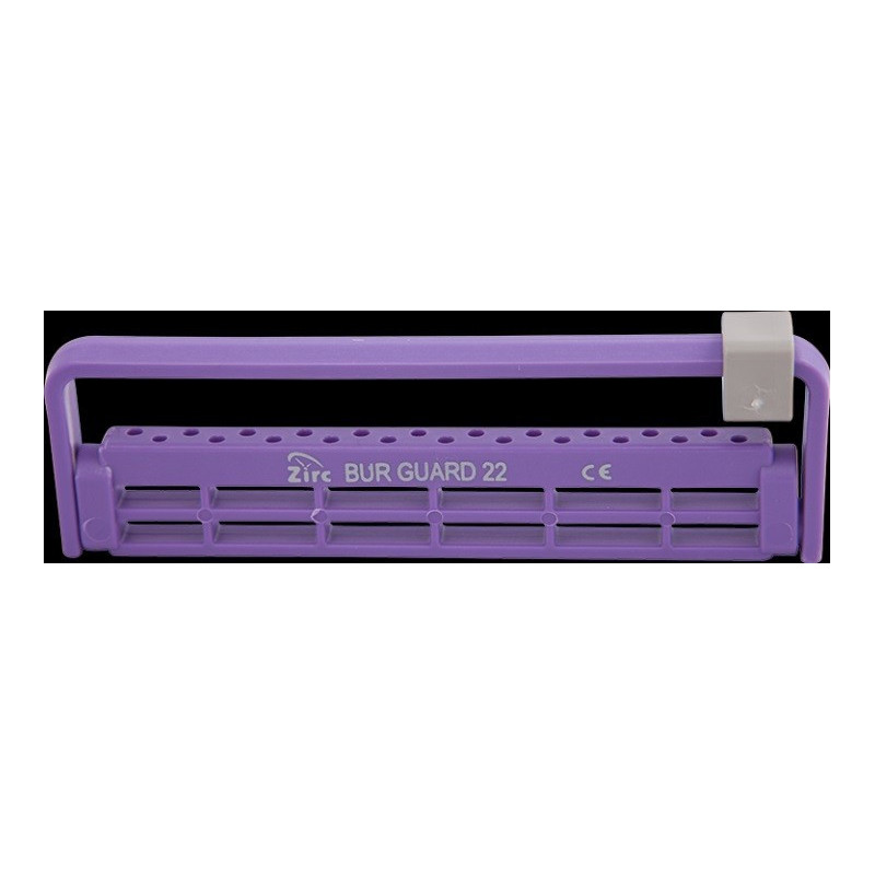 Zirc 22-Hole Steri-Bur Guard & Neon Purple