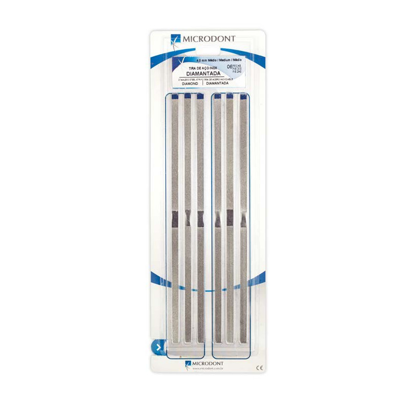 Microdont Stainless Steel Diamond coated Abrasive Polishing strip & 4 mm (12 pcs pack)
