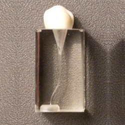 Transparent parallelepiped with double apex curvature