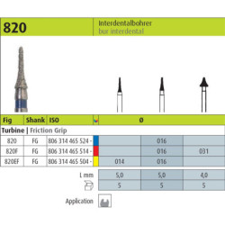 Dental Diamond FG high speed bur & Jota FG 820F.FG.016