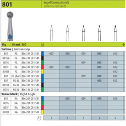 Dental Diamond FG high speed bur & Jota FG 801FG.XL - ( 1 piece pack )