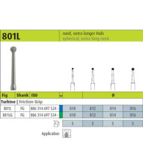Dental Diamond FG high speed bur & Jota FG 801L.FG - ( 1 piece pack )